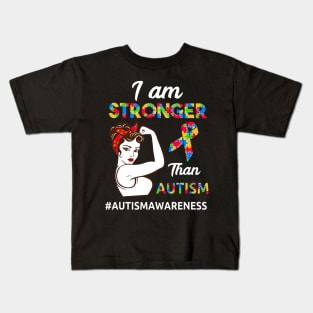 I Am Stronger Than Autism Kids T-Shirt